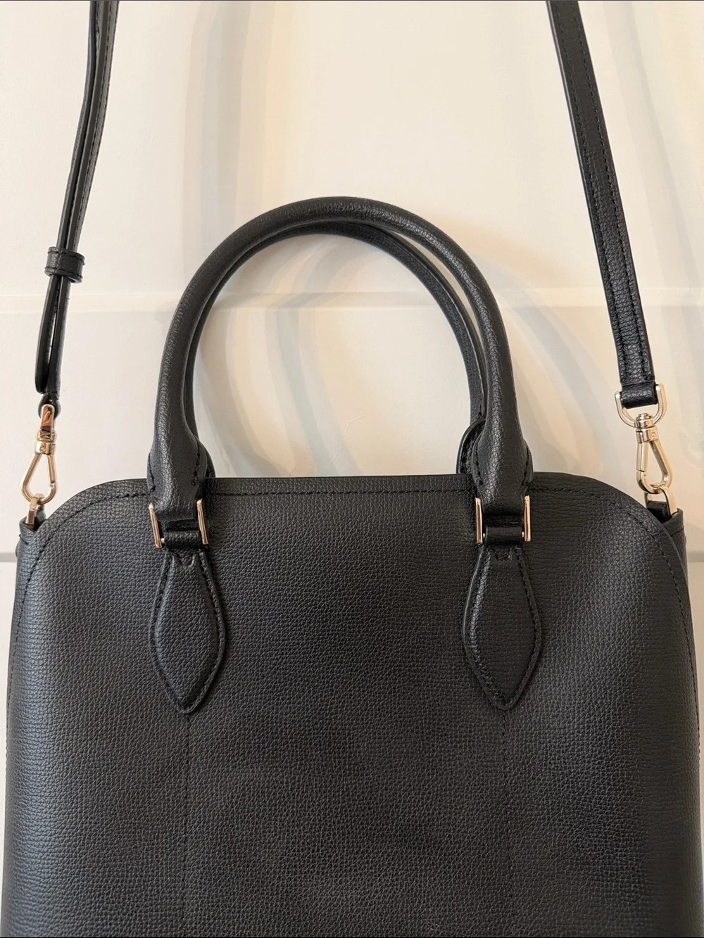 Kate Spade Darcy Small Black Pebbled Leather Satchel Gold Hardware Crossbody